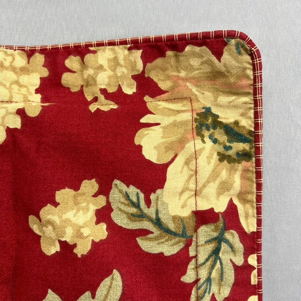 Chaps Home Standard Pillow Sham Red Floral 100% Cotton Bedding Decor (22